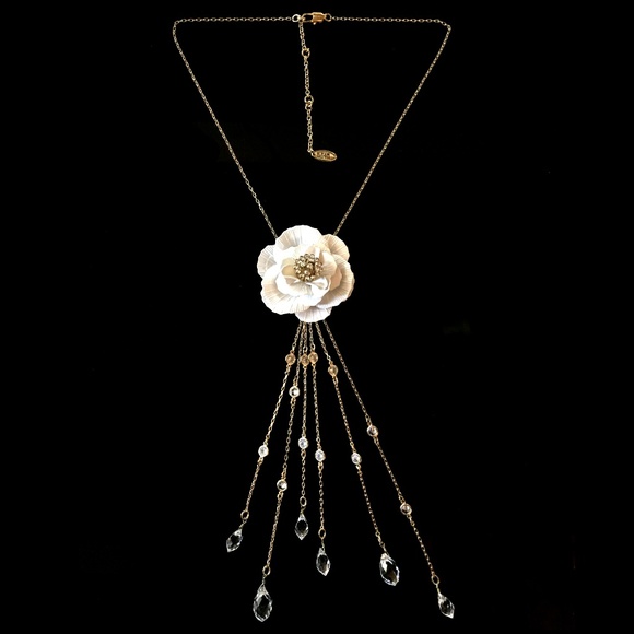 Miriam Haskell Jewelry - NEW Miriam Haskell Floral Crystal Y Necklace